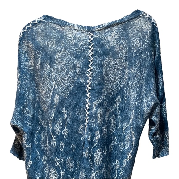 SUNDANCE Women's Fia Sweater Blue Embroidered 3/4 Length Sleeve Size Medium - Picture 8 of 9